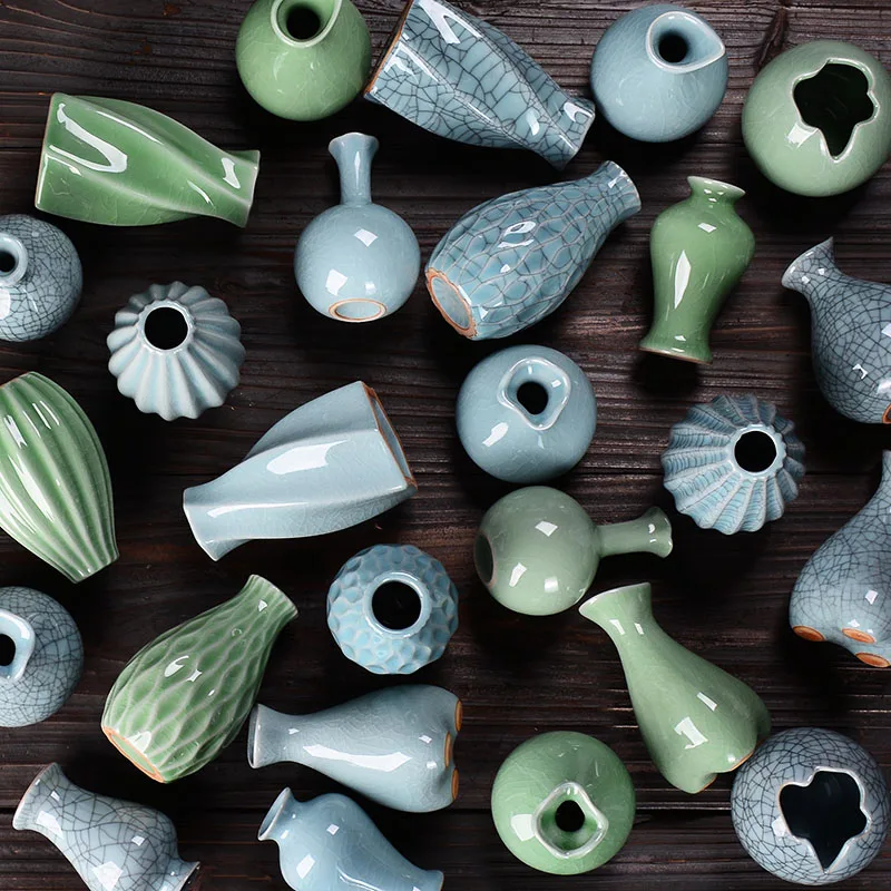 Ceramic Mini Flower Vase Tabletop Hydroponics Plant Desktop Bookshelf Decoration Flowerpot Planter Home Decor | Дом и сад