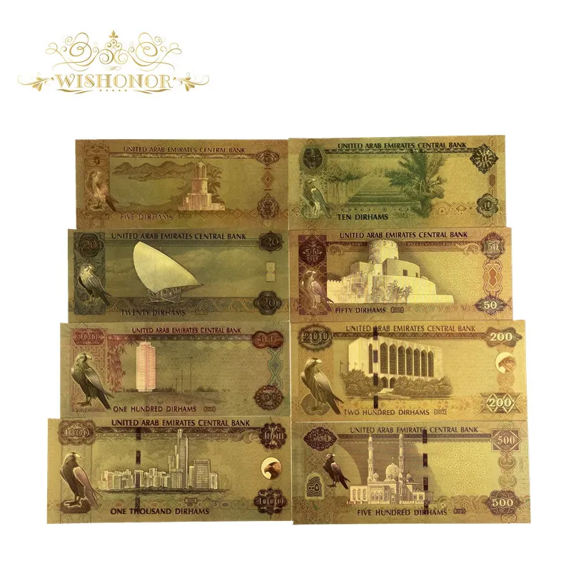 8 шт./лот Объединенные Арабские Эмираты дирхам банкнот ОАЭ бумага для деньги в