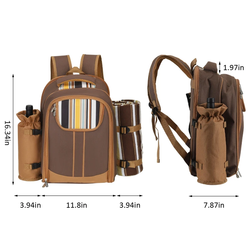 

Multifunctional Picnic Backpack With Tableware Refrigeration Outdoor Portable Thermal Insulation And Cold Storage Camping Bag