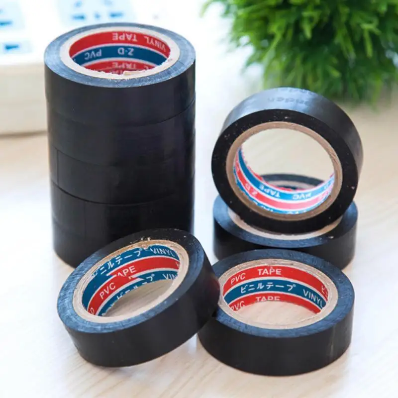 

6M Black Electrician Wire Insulation Flame Retardant Plastic Tape Electrical High Voltage Self-adhesive Tape PVC Waterproof Tape