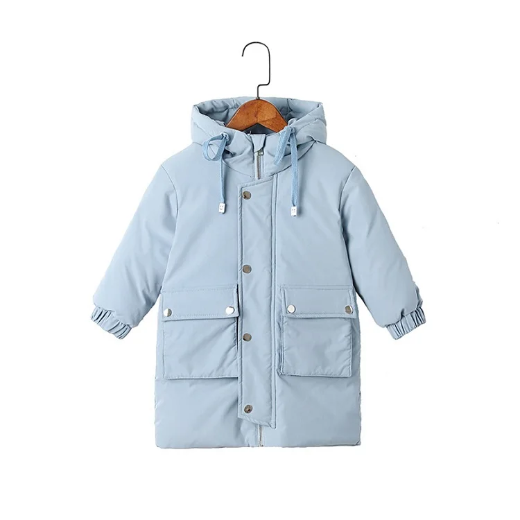Light Blue 90% пуховые куртки для девочек и мальчиков-подростков; зимние длинные пальто; детская теплая одежда; зимний комбинезон; детская ветровка; детская верхняя одежда; YJ118 - Цвет: Light Blue