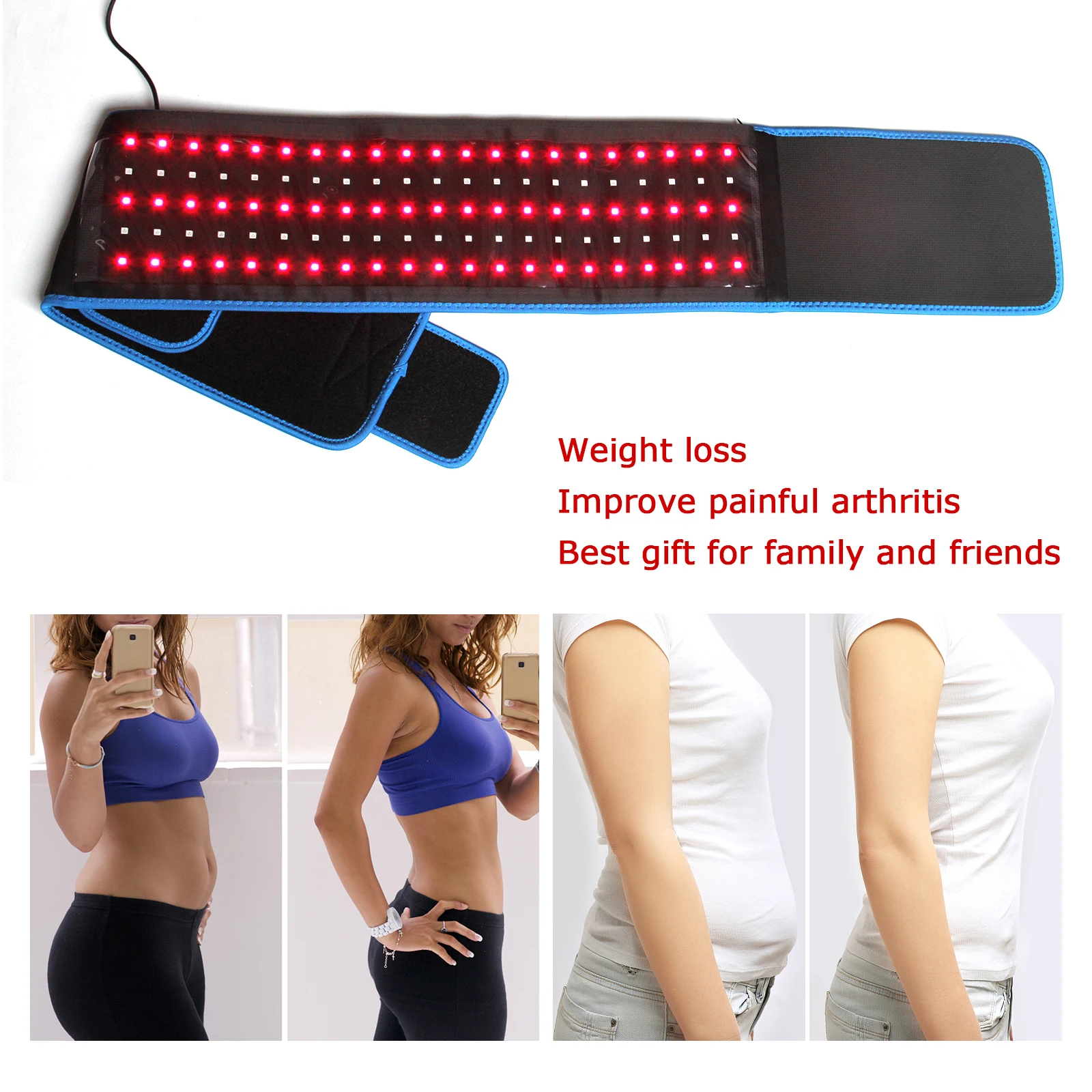 16W 660nm 850nm LED Red Light Therapy Near Infrared Light Therapy Devices Large Pads Wearable Wrap for Pain Relief at Home
