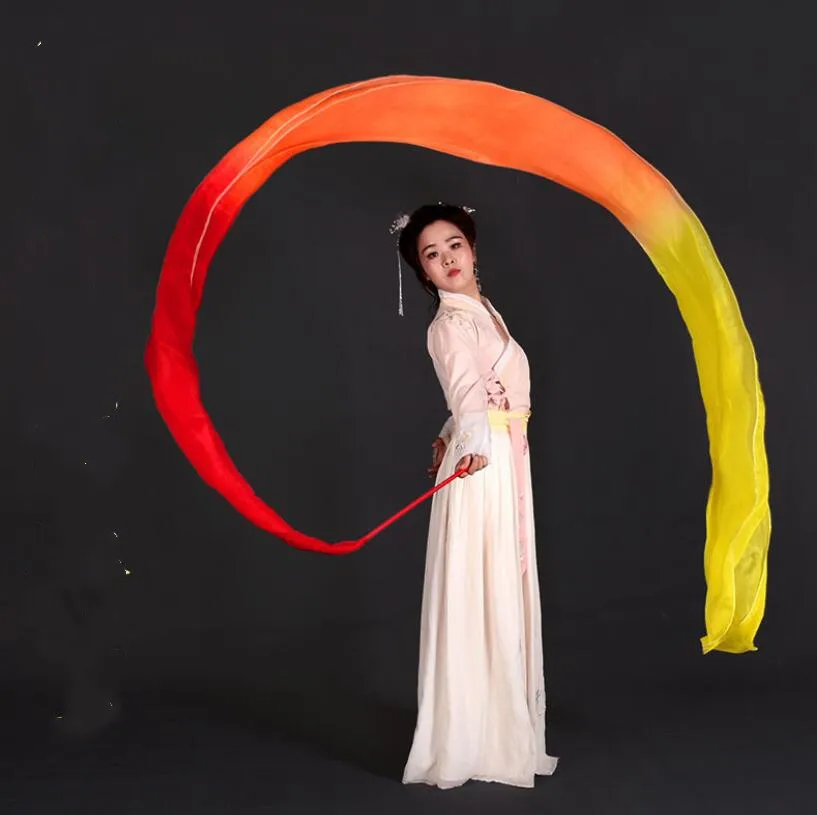 Светильник для танцев 400X45cm 100% натуральный шелк лента волшебная палочка размера