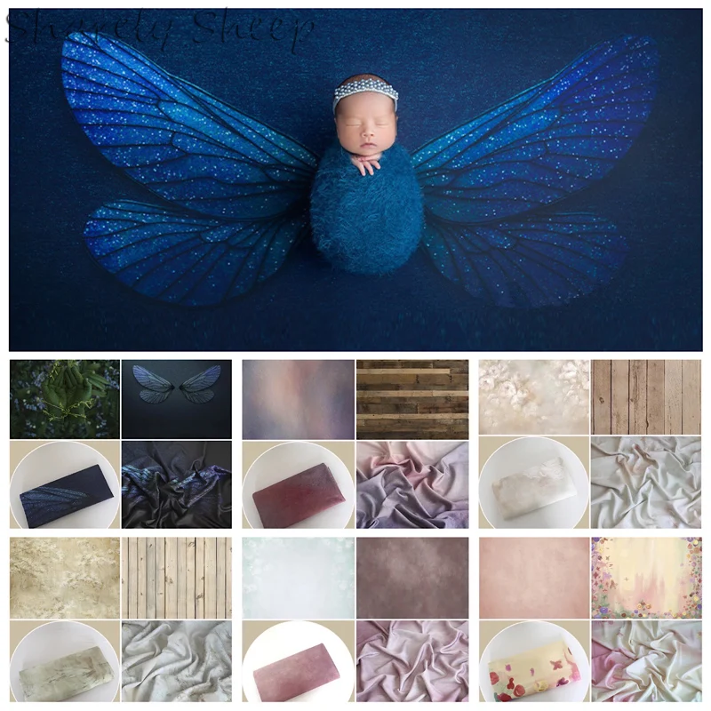 Newborn Photography Props Double Sided Nano Backdrops Fabric Baby Photoshoot Simulation Floor Background Baby fotoshooting Props