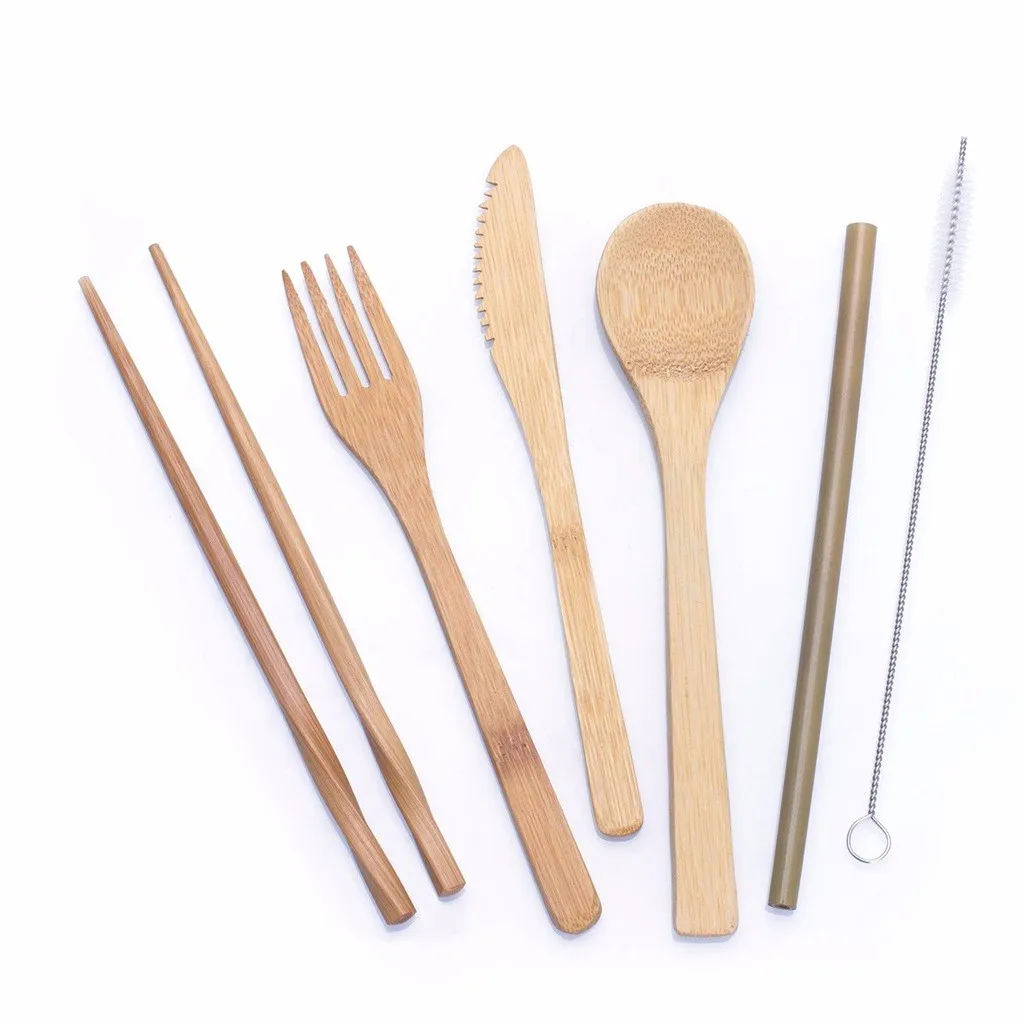 Портативные палочки для еды 7 шт. кемпинга набор палочек из бамбука экологически