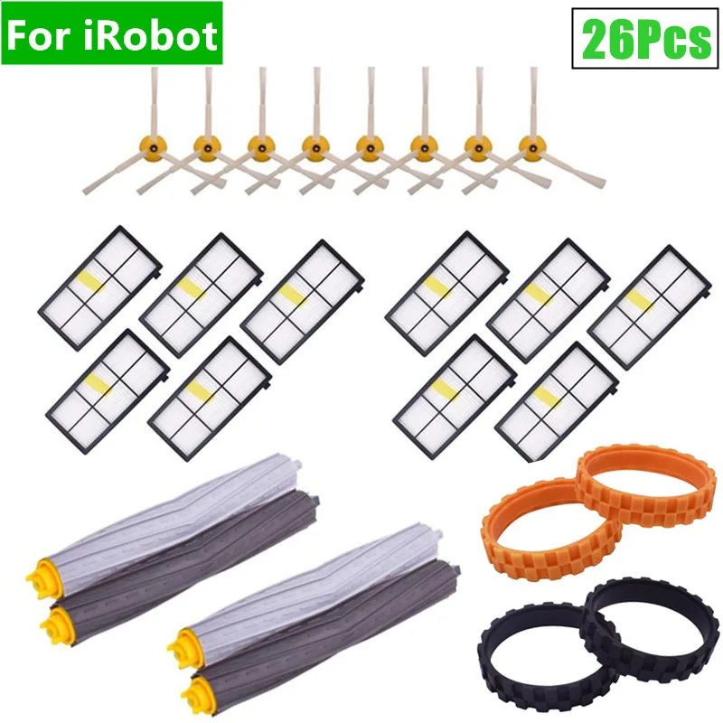 Основной крен кисточки Hepa фильтр боковая щетка комплект для iRobot Roomba 800 900 серии 870