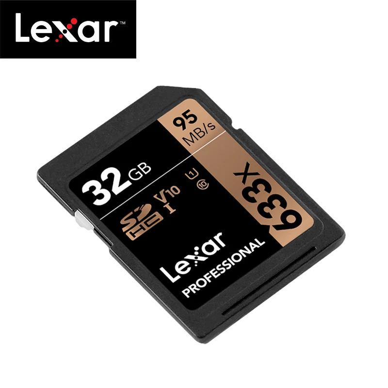 Оригинальная карта памяти Lexar 633x16 ГБ 32 64 класс 10 SD SDHC SDXC SD-карта 128 256 95 МБ/с./с для