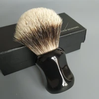 dscosmetic 26mm two band badger hair shaving brush with black resin handle good backbone hair