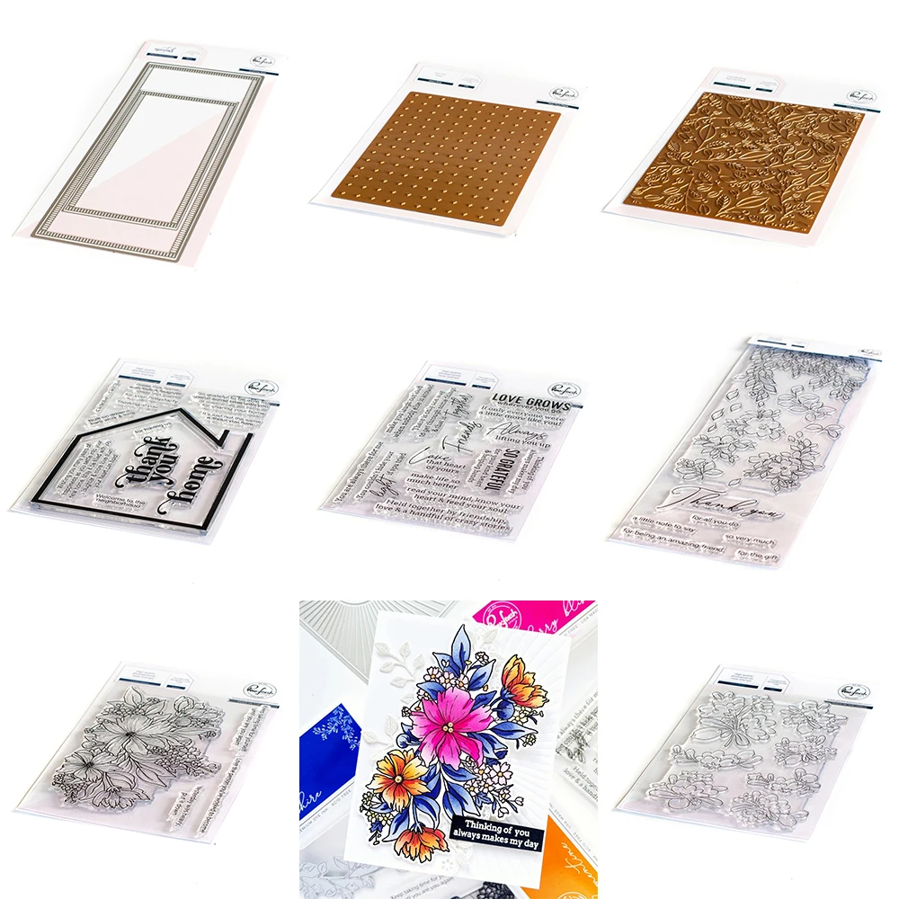 

Flower Letter Metal Cutting Dies And Clear Stamps Hot Foil For Diy Dies Scrapbook Paper Card Embossing Decoration Craft Cut Dies