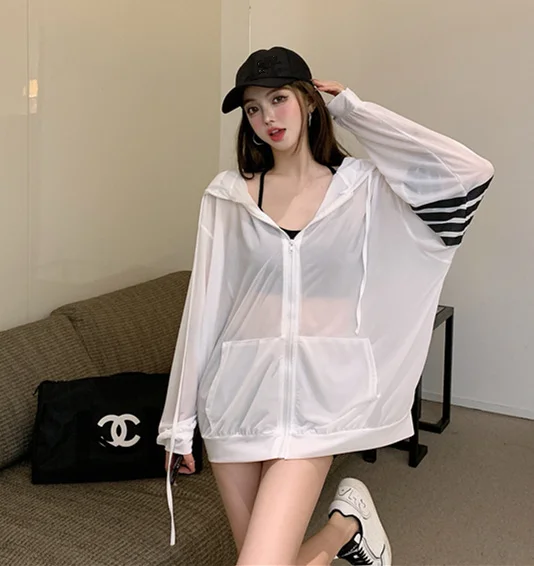 Тонкий солнцезащитный кардиган с капюшоном | Женская одежда