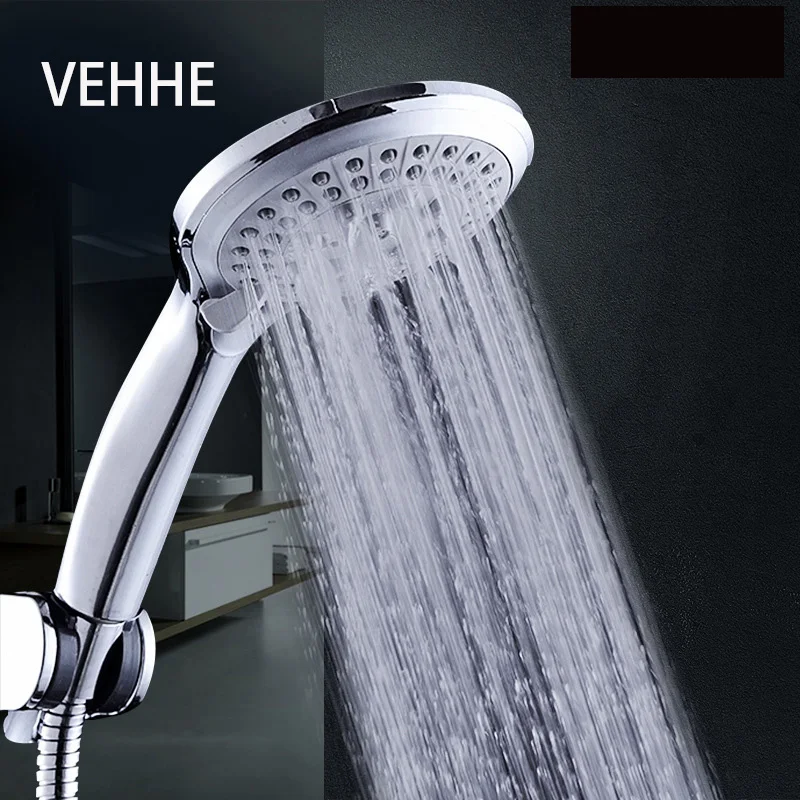 

VEHHE 5-Mode Function Adjustable Shower Head Rainfall Shower Silicone Nozzle Water Saving ABS Bathroom Chrome Hand Hold Head