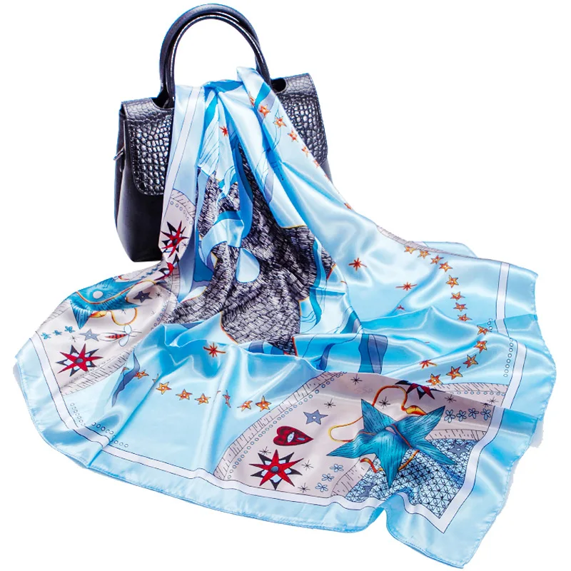 

Silk Scarf Women Shawls Wraps Fashion Small Hair Neck Hijabs Foulard Scarves Female Lady bufanda seda mujer echarpe ete soie