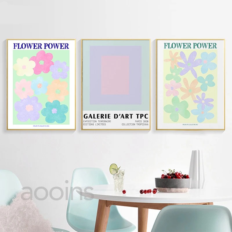 Современные плакаты в стиле среднего века с цветочным принтом абстрактные