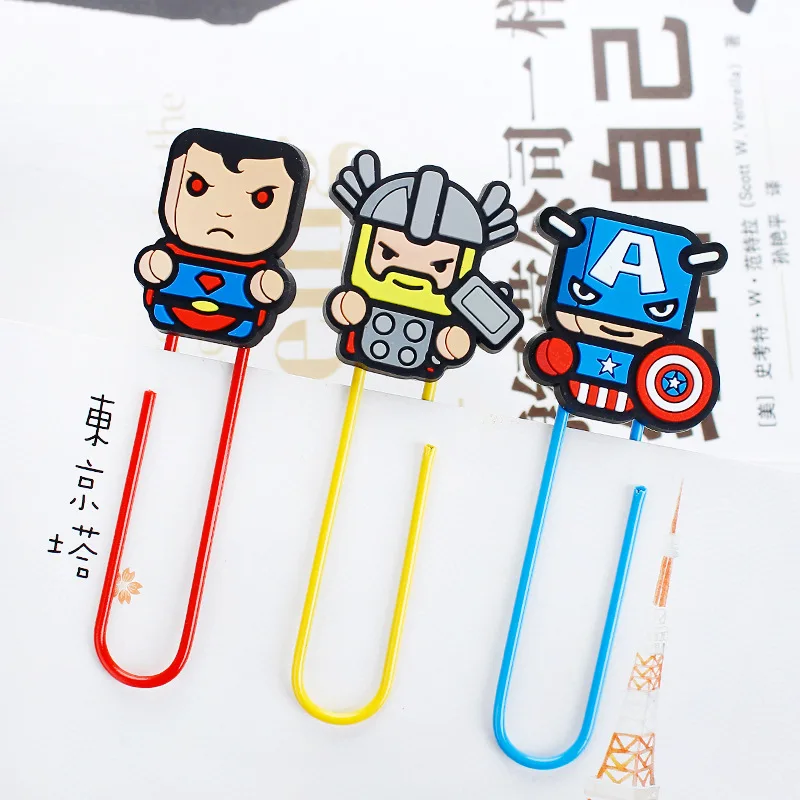 Закладки для книг с супергероями Марвел бумажные зажимы школы учителя держатели