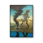 Винтажный плакат с изображением дыма восходящего к облакам тумана рыбака и Джина, сказочные сказки, настенное искусство, Картина на холсте
