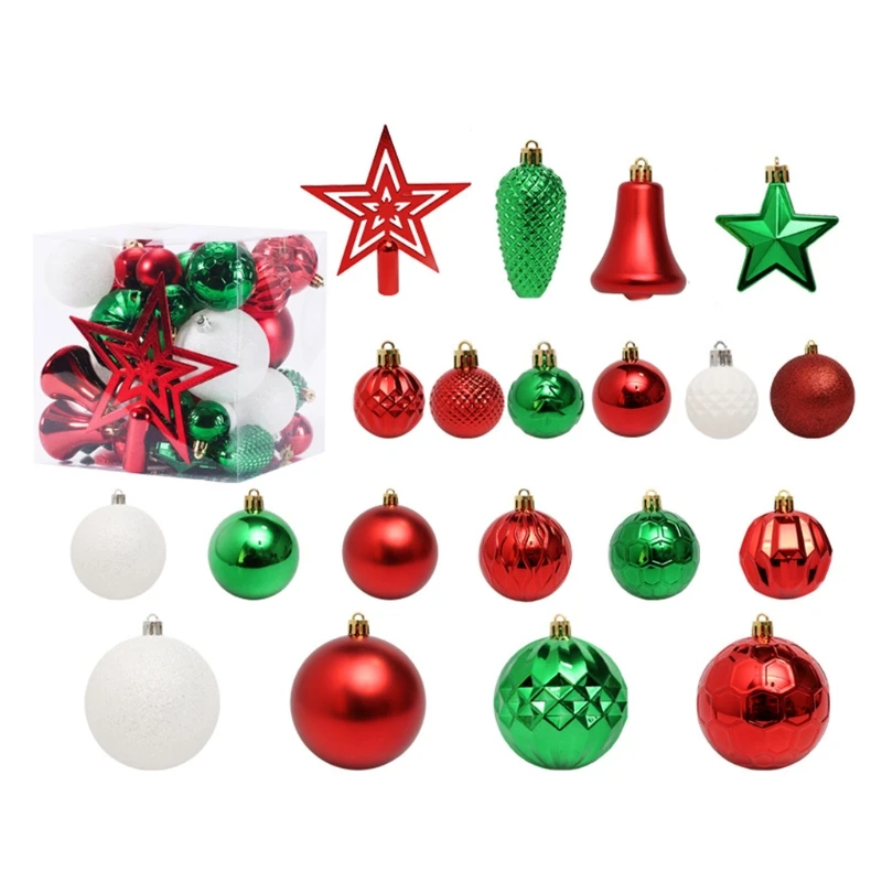 

Подвеска в виде звезды и топа рождественской елки, набор из 45 подвесных украшений для рождественской елки, дома, праздника, свадебной вечери...