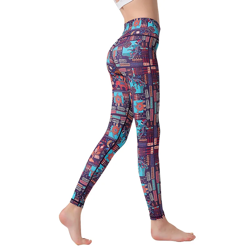 

Pants Yoga Leggings Women Nylon Fabric Quick Dry Colorful Printed Full Length Pants Fitness Sports Dacing Pants Hot Sale TH1041