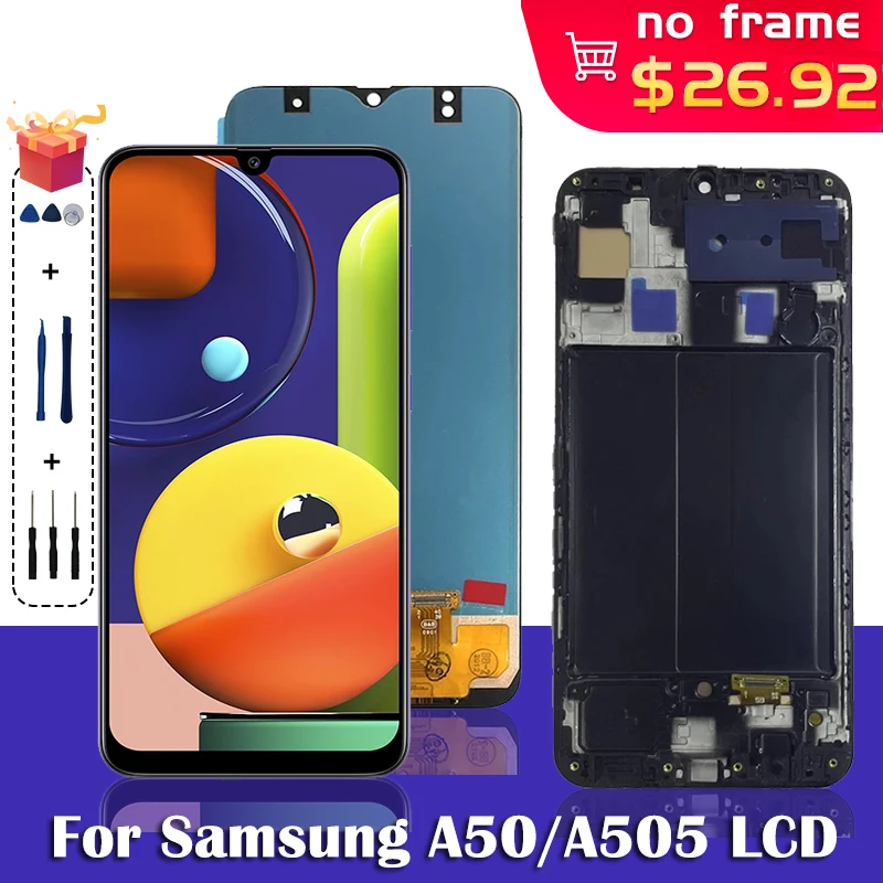 samsung a50 дисплей Для Samsung Galaxy A50 A505F/DS A505F A505FD A505A LCD + сенсорный экран дигитайзер