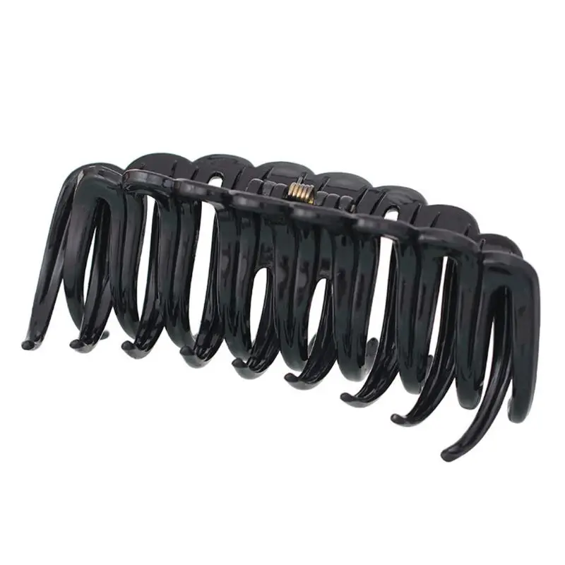 12cm Women Large Thick Jumbo Hair Clip Scrub Black Claw Ponytail Holder Clamp Geometric Simple Bath Shower Spring Banana - купить по
