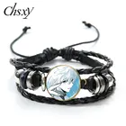 CHSXY японский аниме Hunter X Hunter кожаный браслет искусство фото стекло кабошон Многослойные браслеты для фанатов дети мужчины ювелирные изделия подарки