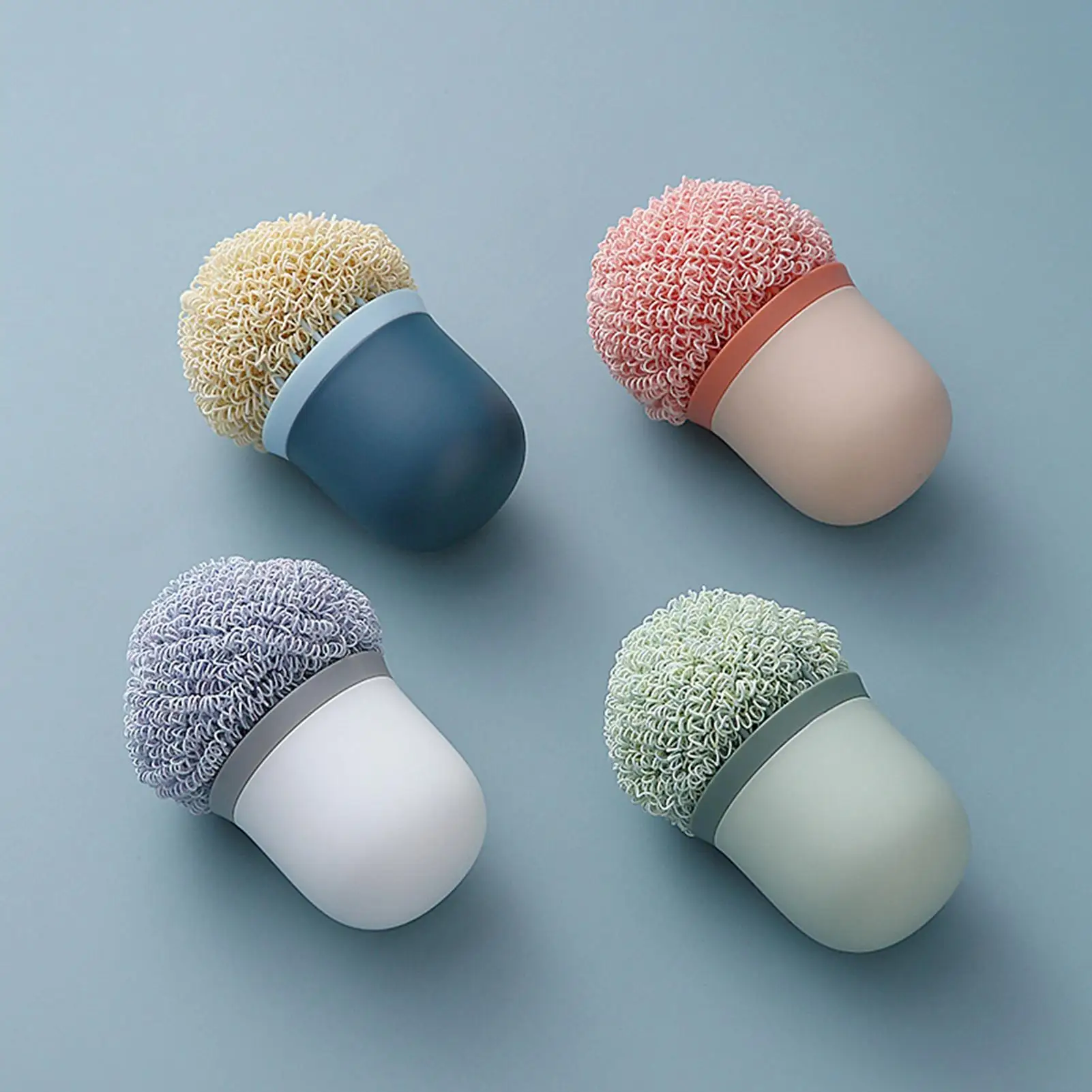 

Household Pot Dish Bowl Decontamination Kitchen Cleaning Brush Ball with Handle