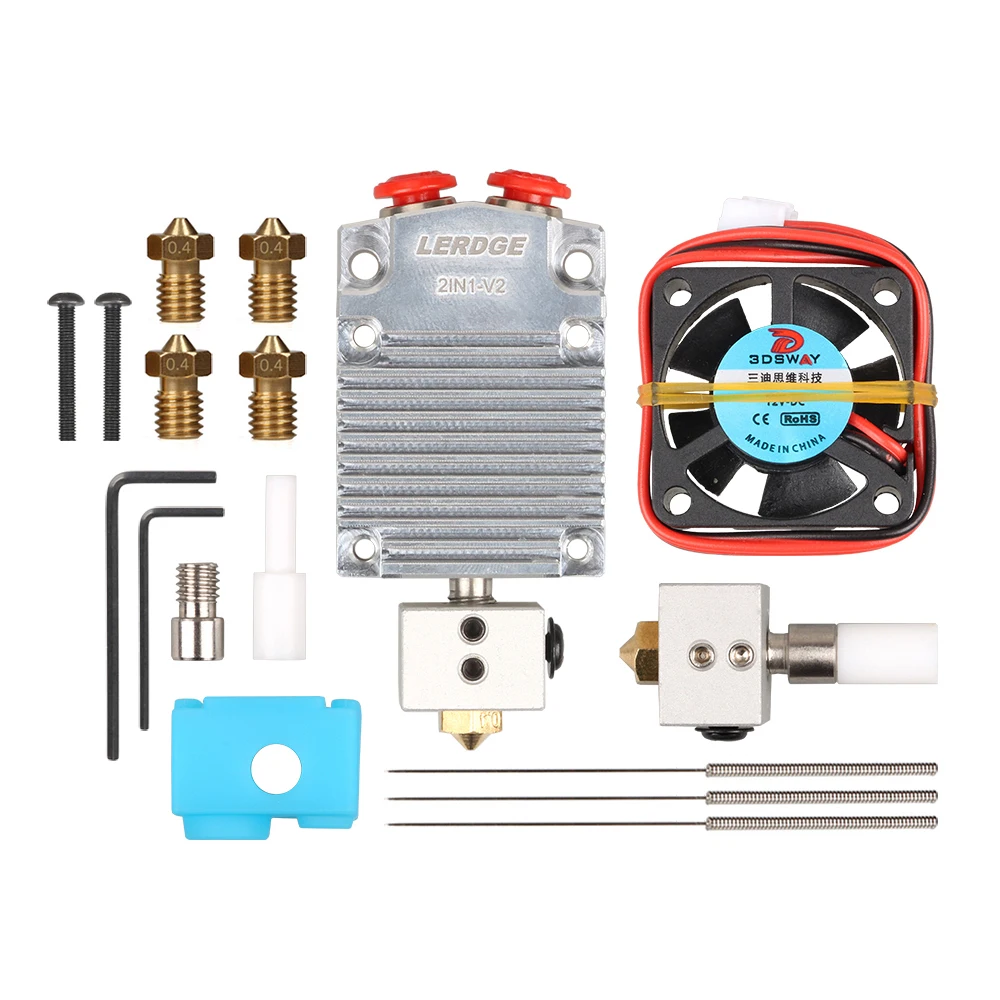 LERDGE 2IN1-V2 Hontend 2 насадки переключение цвета Hotend Diy kit части 3D принтера двойной цвет печатающая головка экструдер 0,4/1,75 мм подарок