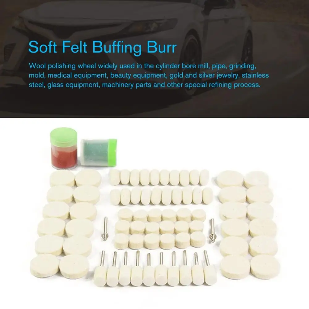 76 шт. мягкие войлочные полировочные буровые шлифовальные круги наборы кистей для