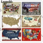 Металлическая тарелка, декоративная карта, винтажная карта США, жестяная тарелка для бара, гаража, дома, аксессуары для украшения стен, 20x30 см