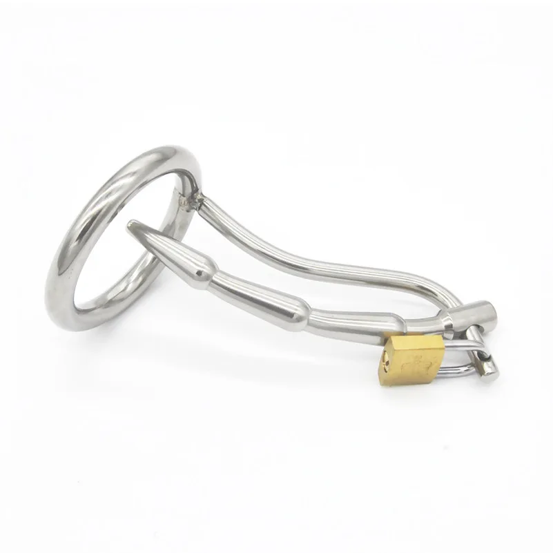 

Stainless Steel Lock For Chastity Catheter Male Device Toys Belt Chastity Cockrings Metal Men Sex Penis With BDSM Cock Cage