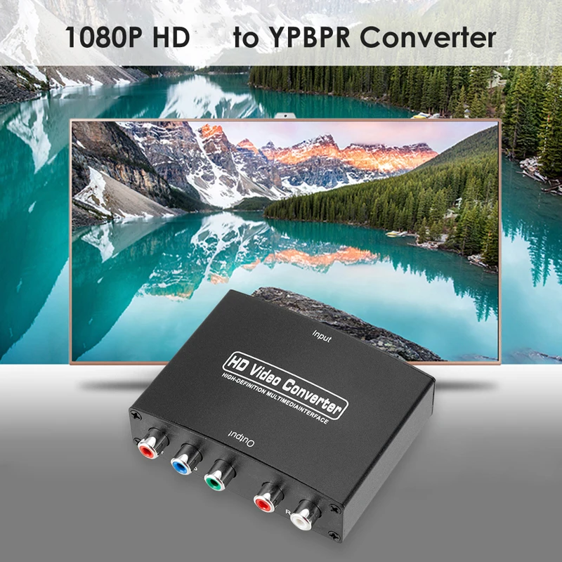 Для ТВ ПК DVD HDMI-совместим с 5 RCA компонентами YPbPr видео конвертер 1080P HD YPBPR компонент