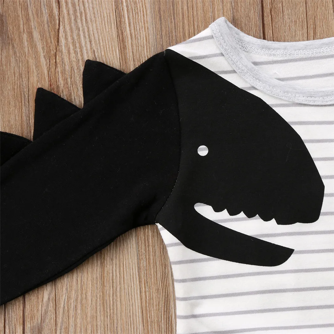 Комбинезон с рукавами и динозавром для новорожденных мальчиков девочек