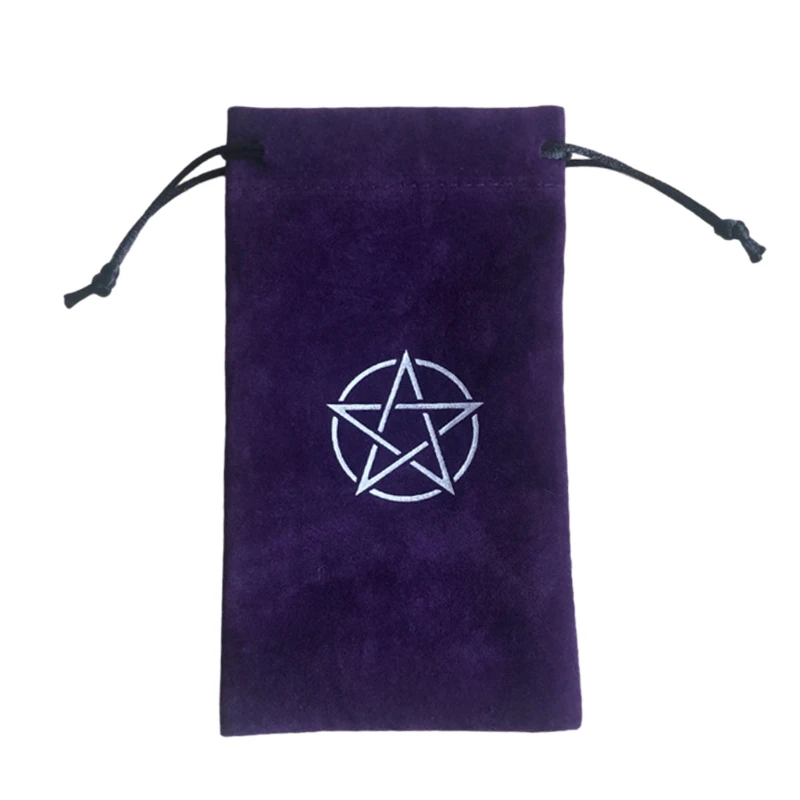 

6060cm Pentagrams Tarots Tablecloth Velvet Runes Altar Cloth and Storage Bag