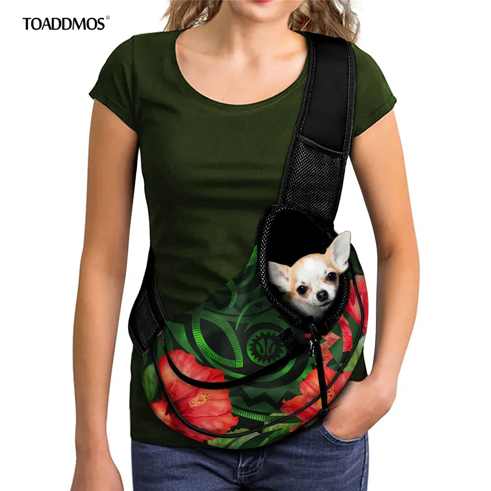 

Гавайский стиль, племенной цветочный принт, переносной сетчатый рюкзак для путешествий с собакой, кошкой, слинги, переносная дышащая сумка