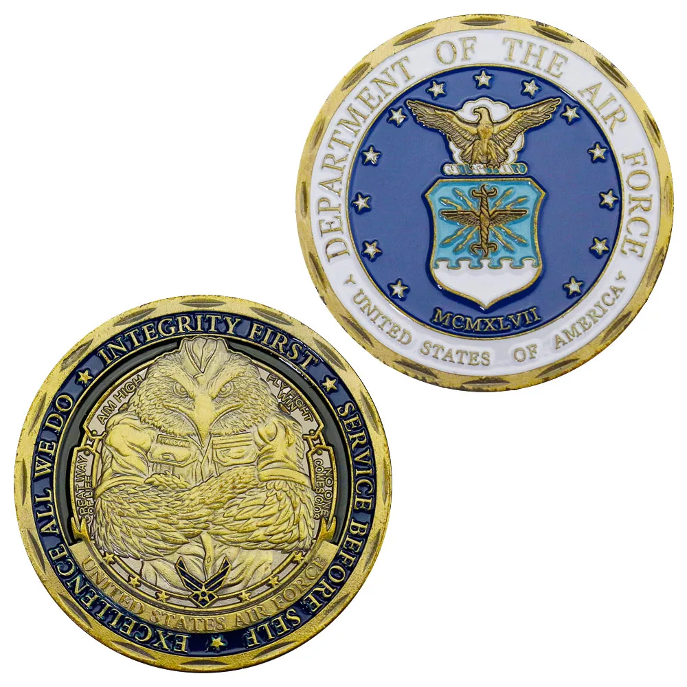 

US Air Force Challenge Coin Copper Plated Department of The Air Force Souvenir Gift Commemorative Coin