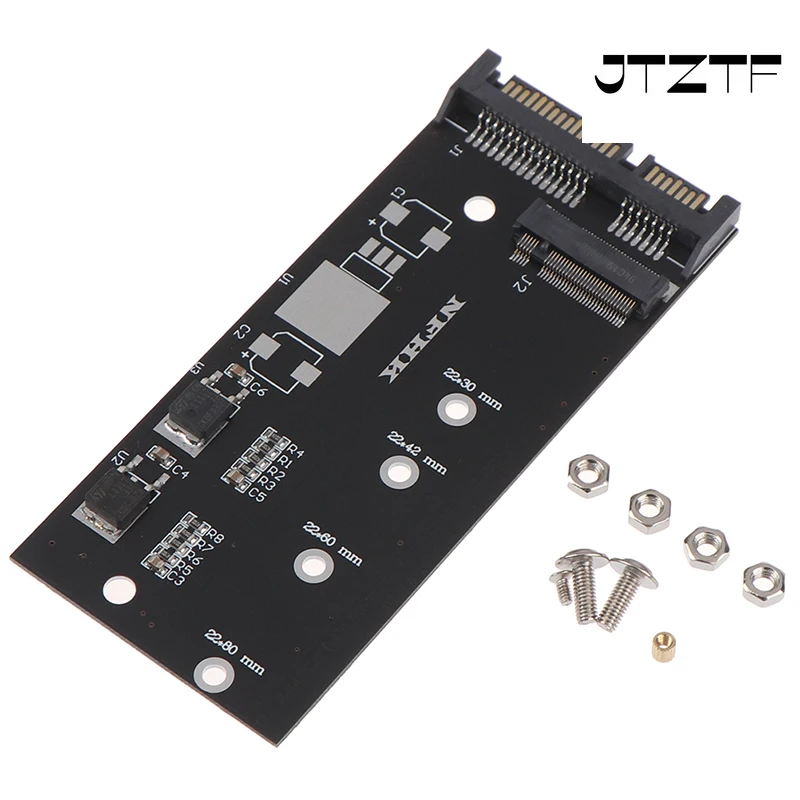 

JTZTF B+M Key SATA M.2 Ngff Ssd To Sata 3 Raiser M.2 To Sata Adapter Expansion Card B Key Suppor 30/42/60/80mm