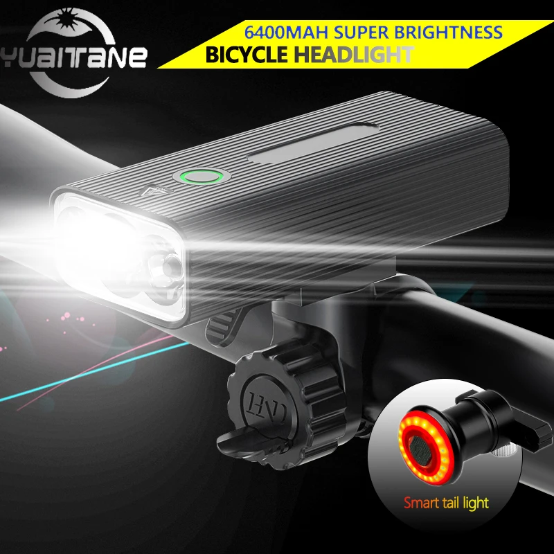 

Upgraded LED Bicycle Headlight 5200mAh USB Rechargeable Bike Light Front IPX5 Waterproof Bike Flashlight Newest Bike accessories