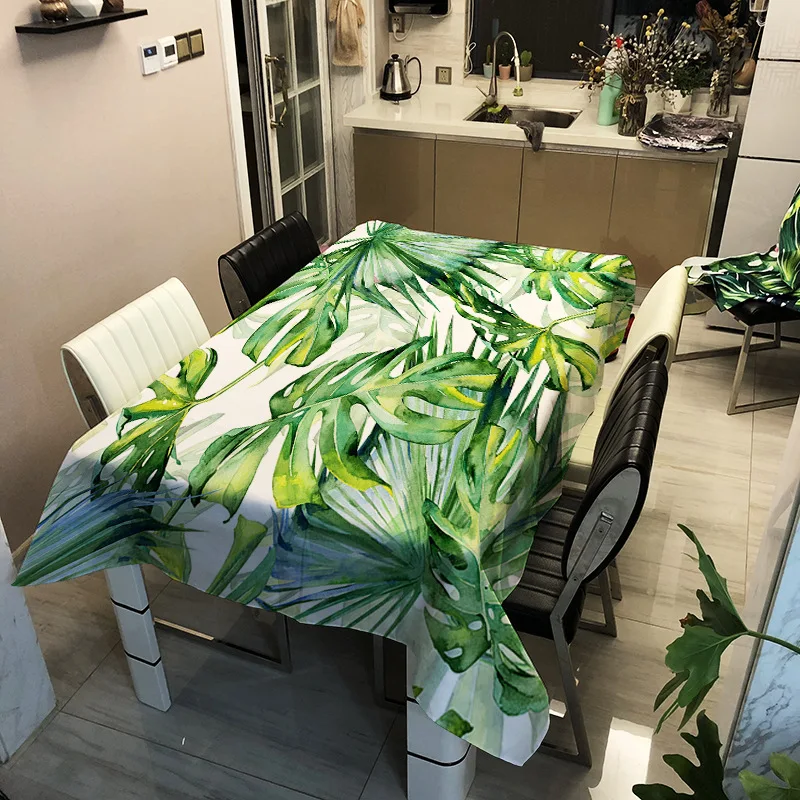 

Printed household tablecloth leaf pattern washable decorative household waterproof tablecloth