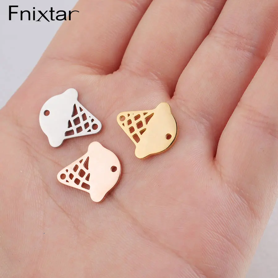 Fnixtar 20 шт./лот милые прелести для мороженого зеркальная полировка соединитель из