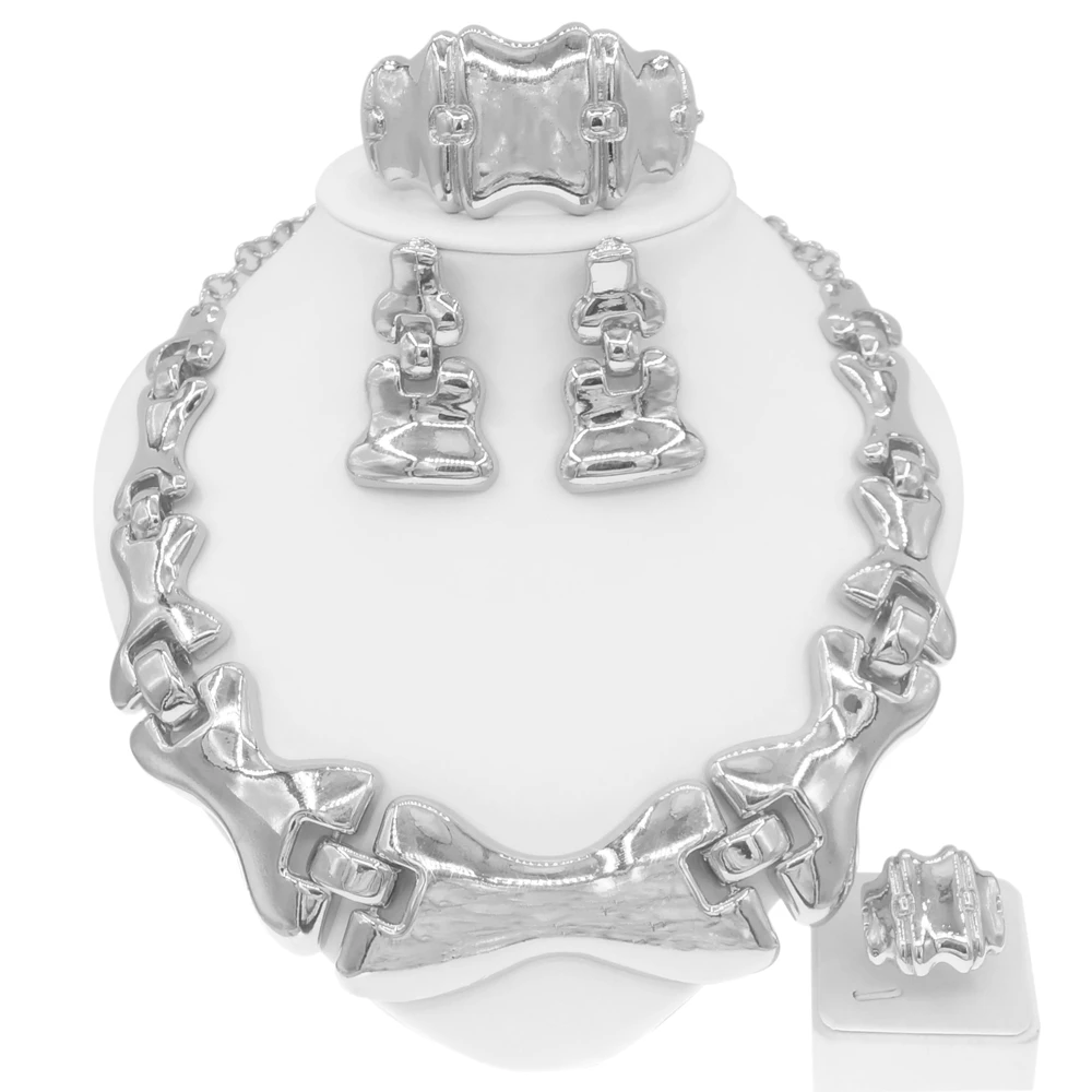 

Лидер продаж, портативный итальянский позолоченный комплект ювелирных изделий, высококачественное женское ожерелье, серьги, свидание, бан...