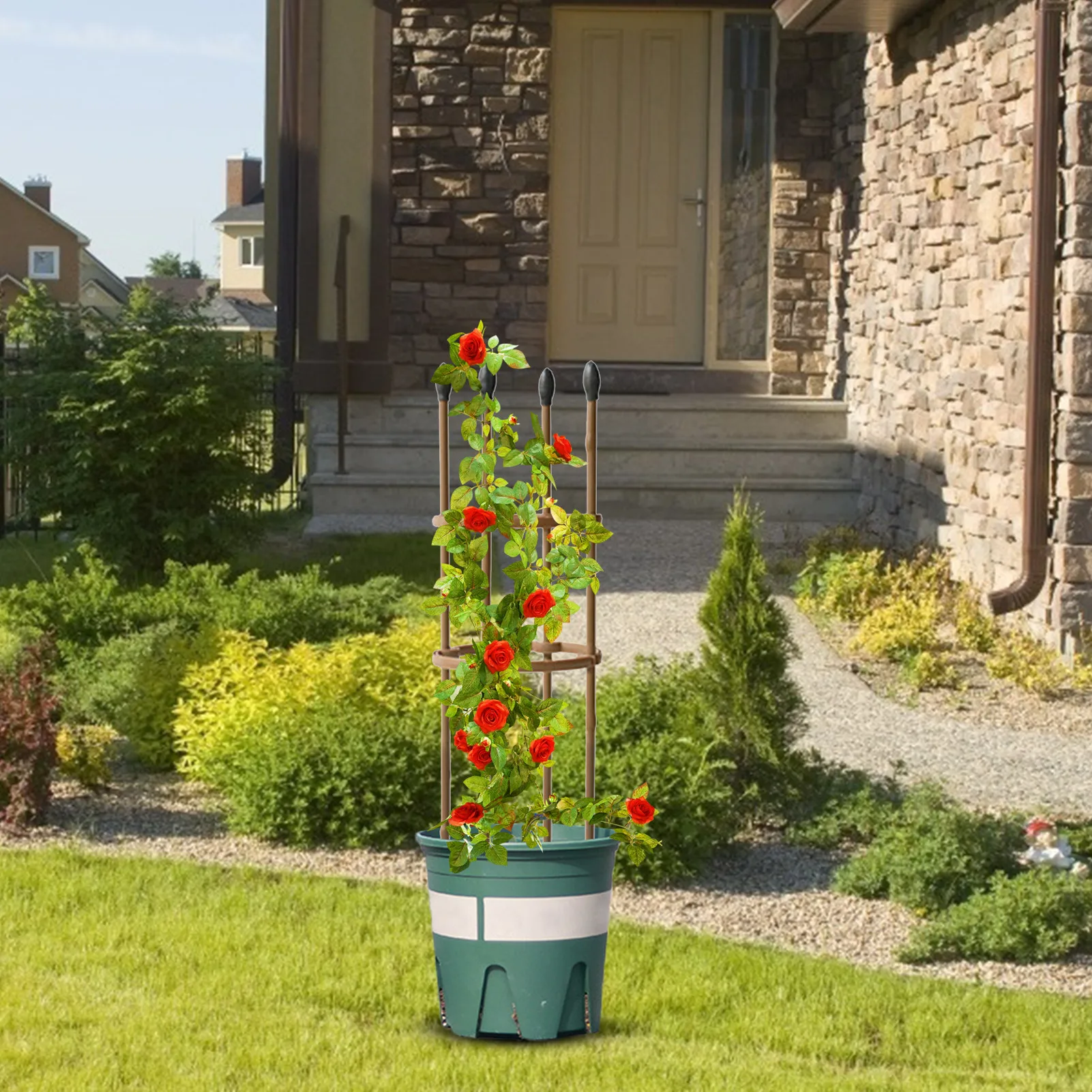 

Climbing Vine Rack Plant Potted Support Frame Plastic Steel Garden Flower Vegetables Decorative Trellis Bracket