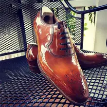 2021 New Men's Shoes Fashion Casual Business High-end Brown PU Hollow Stitching Lace Classic All-match Oxford Shoes HL441