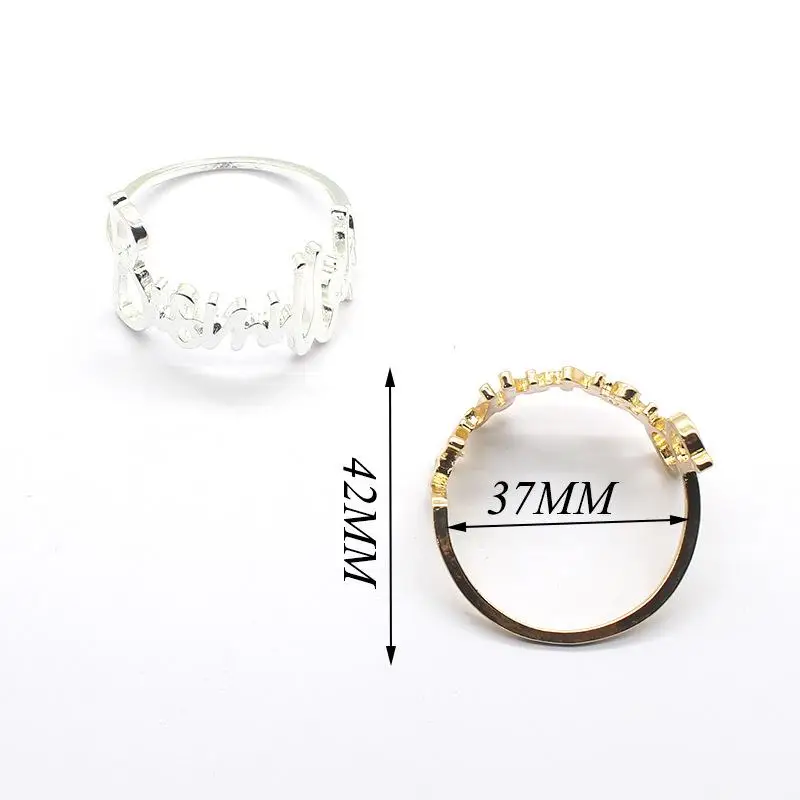 

6Pcs/set Zinc Alloy Napkin Rings Holder Table Decoration European Letter Golden Curtain Towel Buckle For Dinner Party Wedding