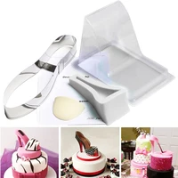 large size fondant cake 3d silicone stiletto high heel mould lady shoe mold for wedding cake decoration for diy bakeware tools