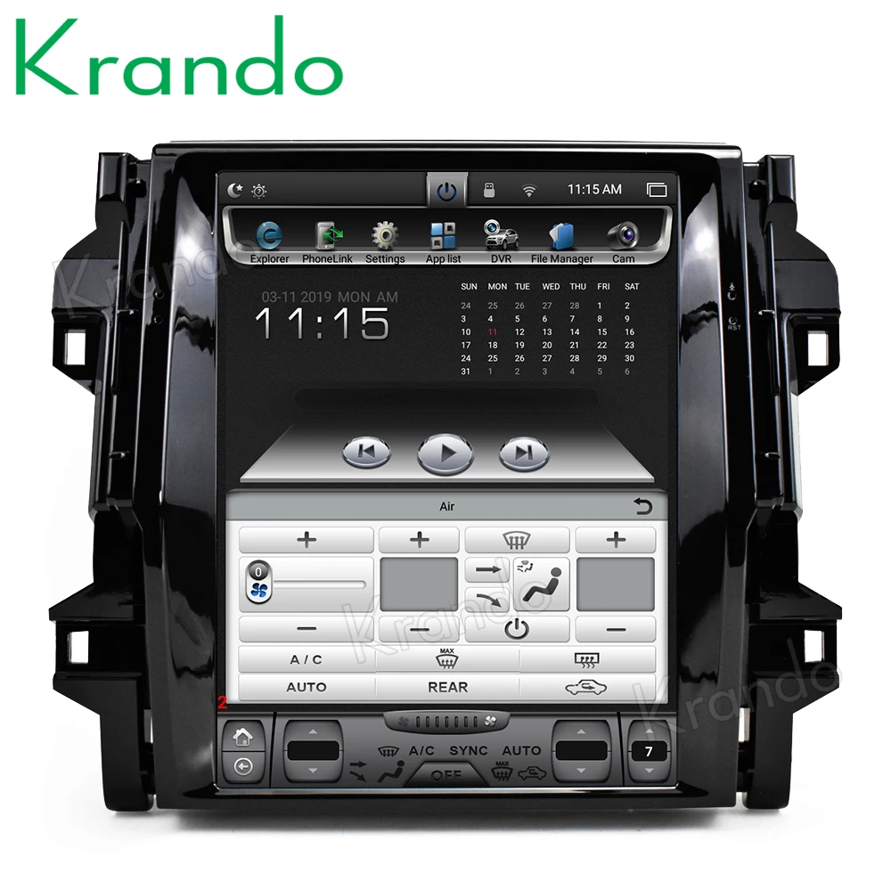 Вертикальный автомобильный радиоплеер Krando автомагнитола с GPS для Toyota Fortuner 9 0 Android