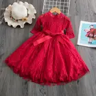 Детское кружевное платье-пачка с блестками и оборками, осень 2021