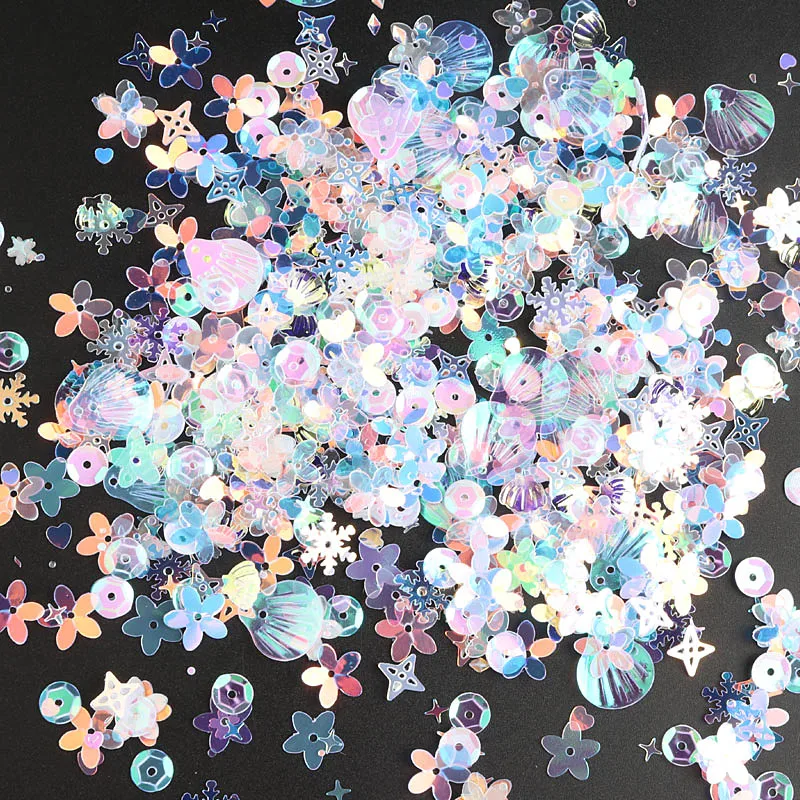 10 г разноцветные хлопья с Блестками Белого розового синего цвета блестки для