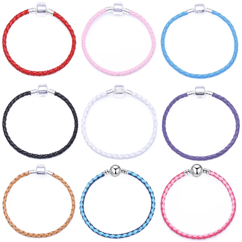 Boosbiy горячая Распродажа красочная кожаная цепочка очаровательный браслет