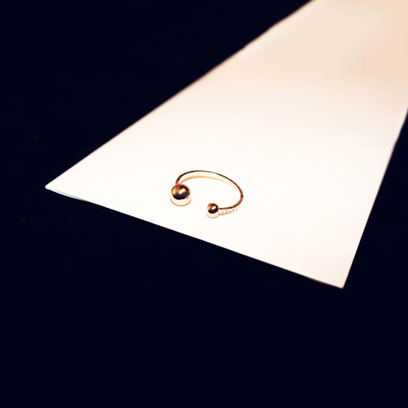 

Adjustable Rose Gold Color Filled Rings Two Ball Open Adjust Simple Delicate Jewelry Young Minimalist Skinny Thin Ring