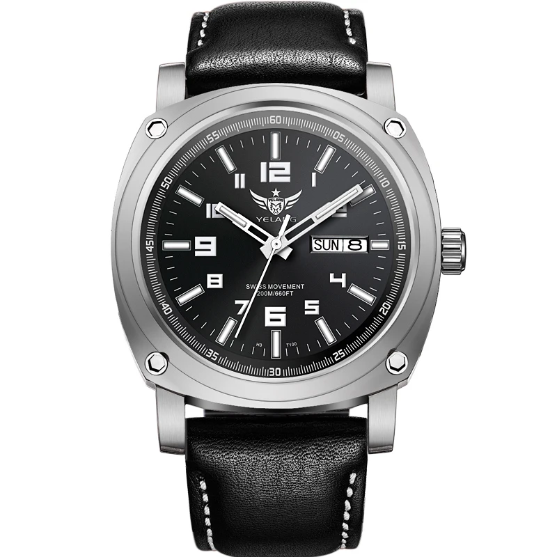 Титановые часы для мужчин мужские с Тритием Yelang спортивные автоматические