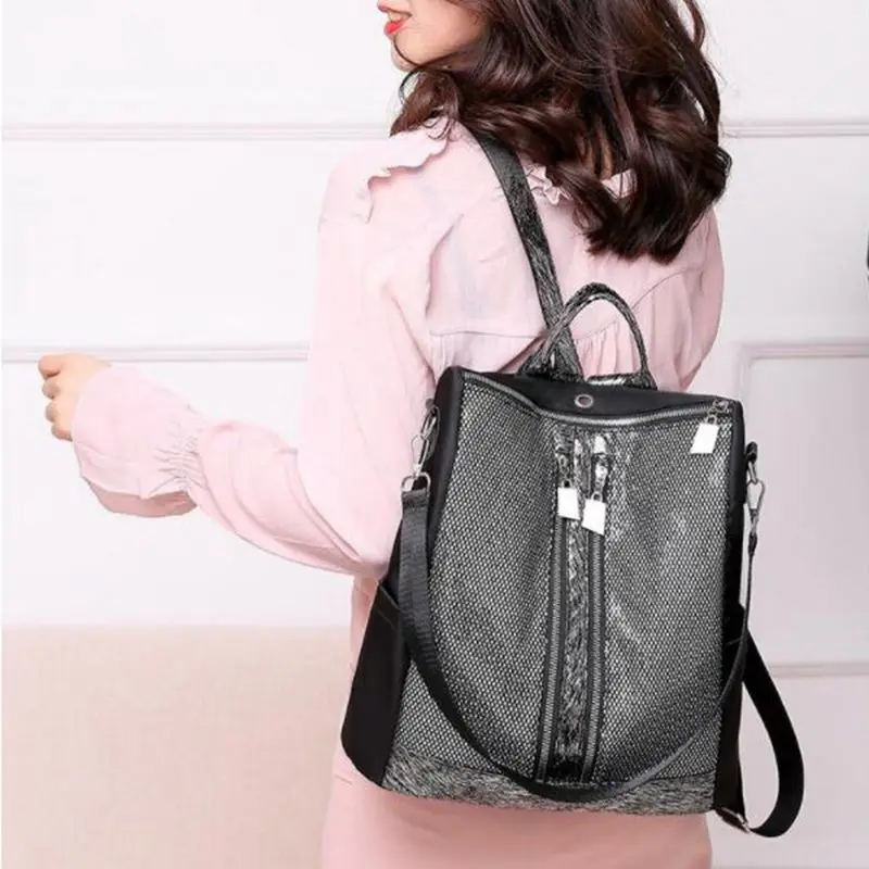 Повседневный женский рюкзак для женщин высококачественные глянцевые сумки на